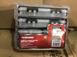 lot 72 image: 38-Compartment Rack with 6 Small Parts Organizer by Husky in good condition 