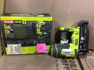 lot 94 image: 18-Volt ONE Lithium-Ion Cordless AirStrike 16-Gauge Cordless Straight Finish Nailer (Tool Only)  by RYOBI in good condition 