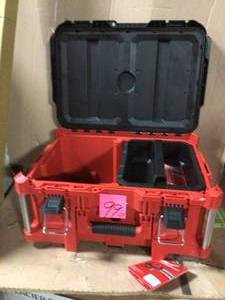 lot 99 image: PACKOUT 22 in. Large Tool Box by Milwaukee in good condition 