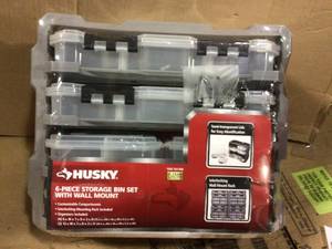38-Compartment Rack with 6 Small Parts Organizer by Husky in good condition&nbsp