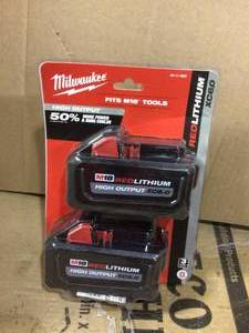 Milwaukee 48-11-1862 M18 18-Volt Lithium-Ion High Output 6.0Ah Battery Pack (2-Pack) in good condition&nbsp
