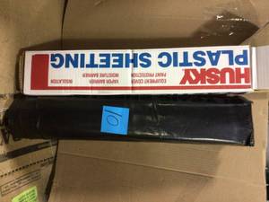 HUSKY 8 ft. x 100 ft. Black 4 mil Plastic Sheeting in good condition&nbsp