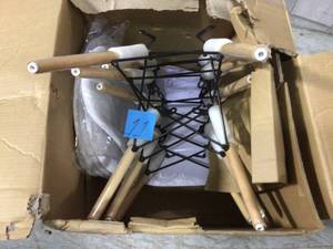 Sydnea White Acrylic Dining Chair (Set of 4) by Baxton Studio in good condition&nbsp