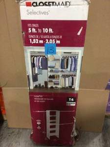 Selectives 84 in. W - 120 in. W White Wood Closet System by ClosetMaid in good condition&nbsp
