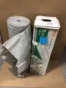 HDX 20 ft. x 100 ft. Clear 6 mil Plastic Sheeting in good condition&nbsp