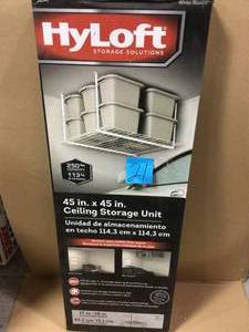 45 in. W x 45 in. D Garage Ceiling Mount Storage Unit in White by HyLoft in good condition&nbsp