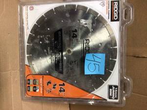 14 in. Segmented High-Rim Diamond Blade by RIDGID in good condition&nbsp