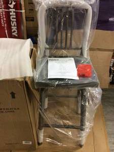 Kipling Gunmetal Gray Metal Swivel Bar Stool with Back (17.52 in. W x 45.67 in. H) by StyleWell in good condition&nbsp