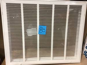 25 in. Wide x 20 in. High Return Air Filter Grille of Steel in White by Venti Air in good condition&nbsp