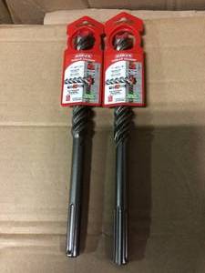 lot 40 image: Lot of two 1 in. x 8 in. x 13 in. Rebar Demon SDS-Max 4-Cutter Full Carbide Head Hammer Bit by DIABLO in good condition
