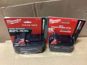 lot 51 image: Lot of 2 M18 18-Volt Lithium-Ion XC  Battery Pack by Milwaukee in good condition