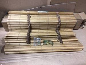 lot 85 image: Cut-to-Size Honey Cordless Light-Filtering UV Protection Bamboo Shades 22.5 in. W x 72 in. L in good condition