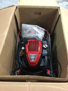 lot 105 image: XP 21 in. 159 cc Gas Walk Behind Self Propelled Lawn Mower with Check Dont Change Oil, 3-in-1 TriAction Cutting System by Troy-Bilt in good conditon