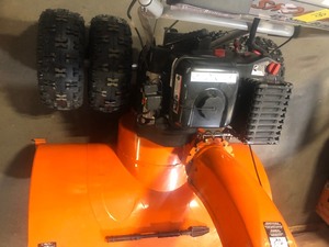 lot 119 image: 45 in. Commercial 420 cc Electric Start Two-Stage Gas Snow Blower with Headlight, Bonus Drift Cutters and Clean-Out Tool in like new conditions