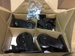 Heavy Duty 4 in. Caster Kit by Husky in good condition