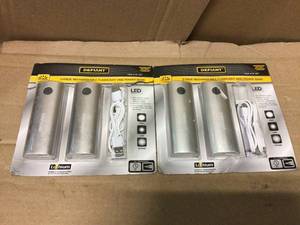 Lot of 130 Lumens Rechargeable Flashlight and Power Bank in Silver (2-Pack) by Defiant in good condition