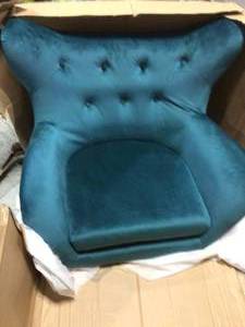 Seigfried Dark Teal New Velvet Arm Chair by Noble House in good condition