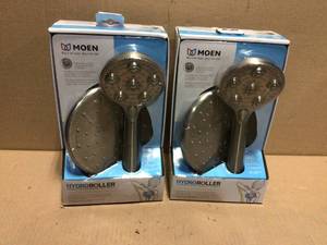 HydroRoller Massage 3-Spray 7.5 in. Dual Handheld Shower Head with Body Spray in Spot Resist Brushed Nickel by MOEN in good condition