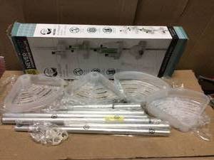 NeverRust Aluminum Tension Corner Shower Caddy in Satin Chrome and Frosted in good condition