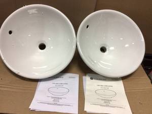 Lot of Glacier Bay 13-0065-W Square Vitreous China Vessel Sink in White in good condition