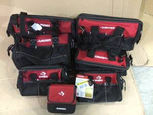 MIX LOT OF  Tool Bag Combo (15 in. and 18 in.) by Husky &amp  12 in. Tool Bag Storage Organizer Carrying Case in good condition