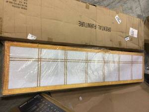 6 ft. Honey Printed Canvas Double Cross 4-Panel Room Divider in good condition