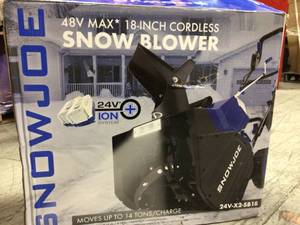 18 in. 48-Volt Cordless Electric Snow Blower Kit with 2 x 4.0 Ah Batteries  Charger by Snow Joe in good condition