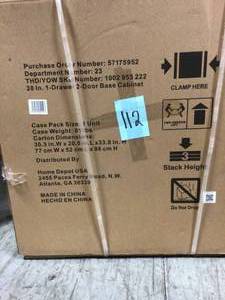 28 in. W x 33 in. H x 18 in. D 1-Drawer 2-Door Steel Garage Base Cabinet by Husky in good condition