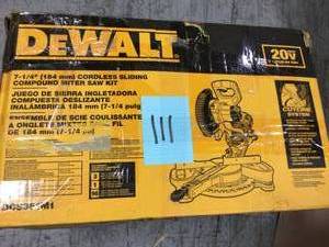 20-Volt MAX Lithium-Ion Cordless 7-14 in. Miter Saw with Battery 4Ah and Charger by DEWALT in good condition
