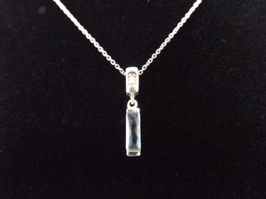 .925 Sterling Silver Diamond Accented Topaz Dangle Pendant Necklace