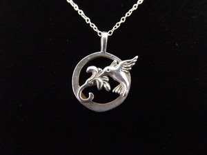 .925 Sterling Silver Hummingbird Pendant Necklace