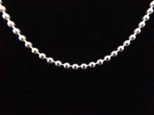 .925 Sterling Silver LONG Ball Link Necklace