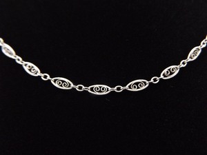 .925 Sterling Silver Delicate Scroll Link Necklace