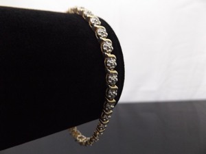 .925 Sterling Silver Diamond Accented Vermeil Bracelet