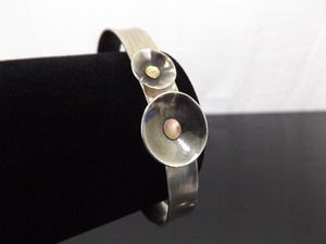 .925 Sterling Silver Sun and Moon Open Cuff Bracelet