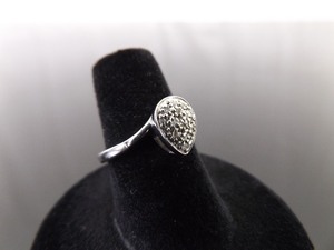 .925 Sterling Silver Diamond Cluster Ring Size 6