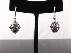 .925 Sterling Silver Art Nouveau Hook Clasp Earrings