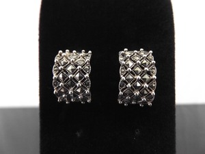 .925 Sterling Silver Art Nouveau Quarter Hoop Post Earrings