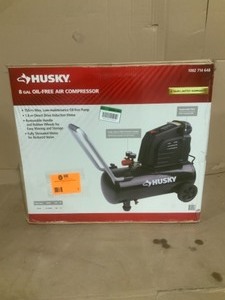 lot 3 image: HUSKY 8G 150 PSI Hotdog Air Compressor OPEN BOX COMPLETE SEE PICS