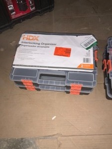 lot 10 image: Assorted husky tool boxs and HDX interlocking organizer and the carry all box