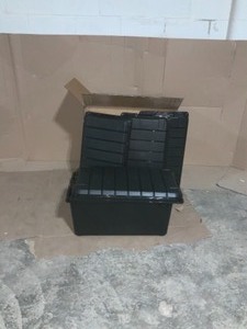 lot 11 image: IRIS 82 qt. weather tight store-it-all storage bin in black (pack of 4)
