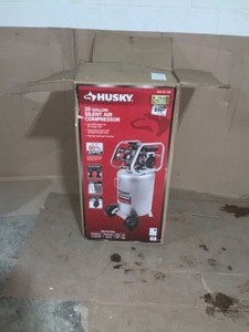 lot 16 image: HUSKY 20 Gal. Vertical Electric-Powered Silent Air Compressor open box complete tool only see pics