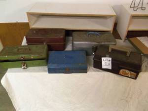 Lot of 5 Tool or tackle boxes...
