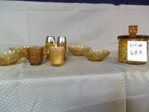 Amber colored candy Dishes, jar, su...