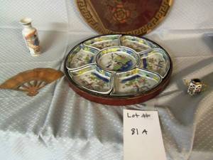 Chinese Decorated sushi tray, vase ...