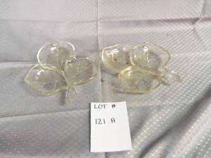 2 leaf shaped glass olive trays...