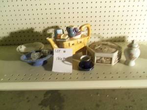 powder bowl, blue soap dish, old st...