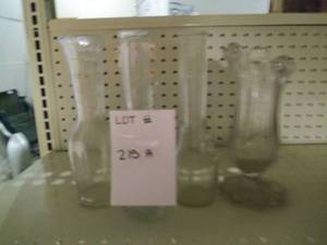 4 glass vases...