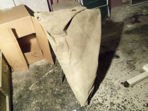 Canvas military bag,coals shovel an...