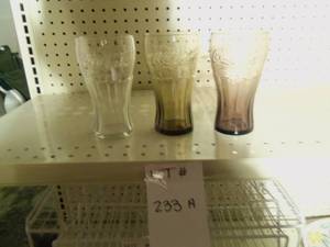 3 coca cola drinking glasses...